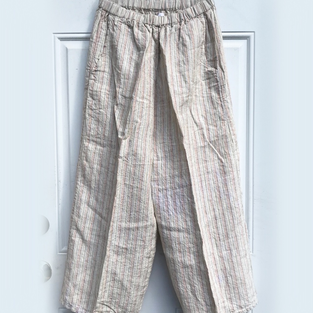 FLAX Multicolor striped linen pants SzS